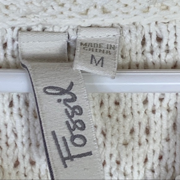 Fossil Off White Cap Sleeve Sweater Dress Medium - Picture 6 of 8